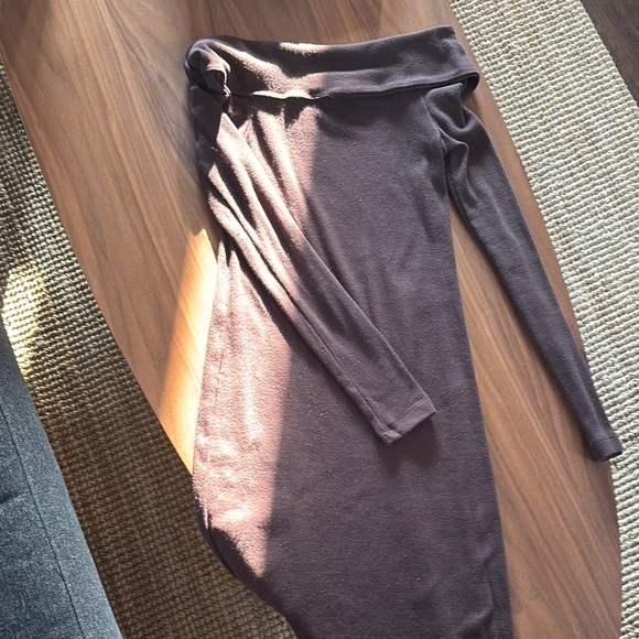Universal Thread Dresses & Skirts - Off-Shoulder Brown Knit Dress